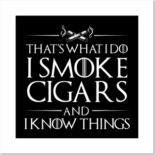 Smoke Cigars Smoker Shirt Ideal Clever Class Men Gift Posters and Art